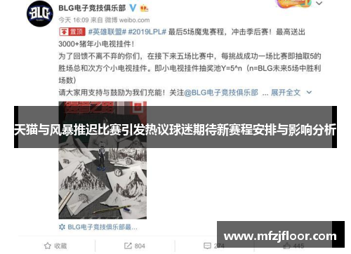 天猫与风暴推迟比赛引发热议球迷期待新赛程安排与影响分析
